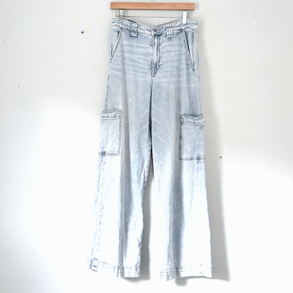American Eagle Jeans Size 6 Super High Rise Baggy Wide Leg Light Wash Y2K Style